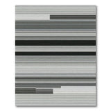 Modern Black White Striped Geometric Rug