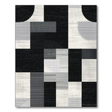 Black and White Modern Black White Geometric Area Rug