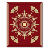 Red Gold Art Nouveau Sunburst Area Rug
