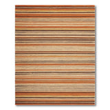 Orange and Brown Striped Woven Area Rug