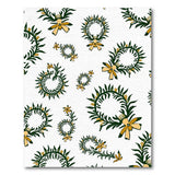 Green Laurel Wreath Floral Pattern Area Rug
