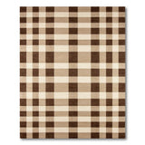 Brown Tan Plaid Checkered Farmhouse Rug