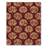 Gold Foliage Maroon Area Rug