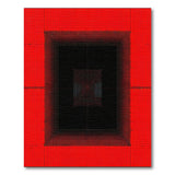 Bold Red Geometric Nested Frame Area Rug