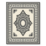 Ornate Black White Persian Medallion No. 25 Rug