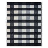 Black and White Geometric Modern Black White Checkered Woven Area Rug