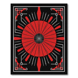 Bold Red Sunburst Southwestern Rug