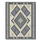 Blue Diamond Geometric Tribal Area Rug