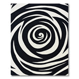 Abstract Area Hypnotic Black White Spiral Area Rug