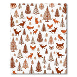 Whimsical Fox Owl Woodland Pattern Area Rug