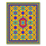 Vibrant Multi-Color Persian Area Rug on Yellow Field