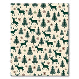 Woodland Deer Pine Tree Pattern Area Rug