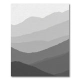 Layered Gray Mountains Abstract Area Rug