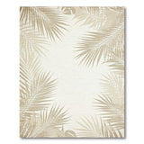 ODIKA Washable Tropical Palm Leaf Beige Area Rug - Low Pile Non-Slip Distressed Texture