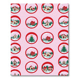 Pink Snow Globe Christmas Village Area Rug