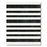 Distressed Vintage Distressed Black White Striped Area Rug