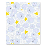 Whimsical Cartoon Elephant Faces Stars Area Rug