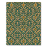 Green Emerald Green Gold Ornate Floral Area Rug