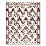 Elegant Maroon Fleur-de-Lis Damask Area Rug