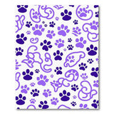 Purple Paw Print Whimsical Area Rug