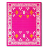 Whimsical Pink Hearts Diamonds Area Rug