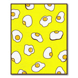 Sunny Fried Eggs Cartoon Yellow Area Rug