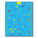 Playful Alphabet Kids Area Rug with Fun Icons