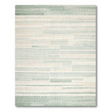 Modern Green Geometric Striped Area Rug