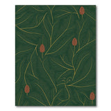 Golden Veined Leaf and Pod Green Area Rug