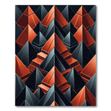 Black Orange Pyramid Geometric Area Rug