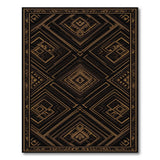 Gold and Silver Black and Gold Geometric Area Rug