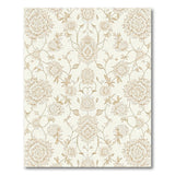 Elegant Beige Peony Floral Area Rug