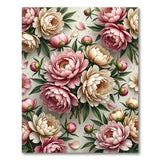 Pink Floral Vintage Blush Peony Floral Area Rug