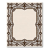 Ornate Floral Scroll Border Beige Area Rug
