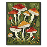 Whimsical Red Mushroom Cluster Area Rug