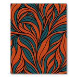 Teal and Orange Swirling Abstract Area Rug