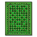 Emerald Green Gold Clover Geometric Rug