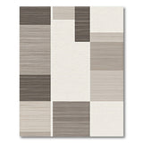 Grey Textured Geometric Block Area Rug