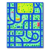 Multi-color and Patterns Kids Cartoon City Roads Play Rug
