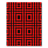 Bold Red Black Plaid Geometric Area Rug