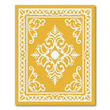 Ornate Gold Persian Area Rug with White Intricacy