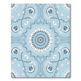 Ornate Blue Mandala Floral Area Rug