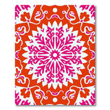 Vibrant Orange Pink Floral Medallion Rug