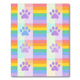 Kids Cartoon Multi-color and Patterns Rainbow Paw Print Kids Area Rug