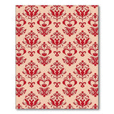 Red Elegant Red Floral Damask Area Rug