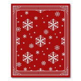Geometric Modern Red Red Snowflake Area Rug with Ornate Border