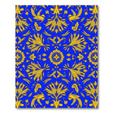 Royal Blue Gold Ornate Bird Floral Rug