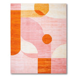 Vibrant Pink Orange Abstract Geometric Area Rug