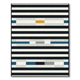 Multi-color and Patterns Bold Black White Striped Geometric Area Rug