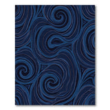 Blue and Teal Deep Blue Swirl Abstract Area Rug